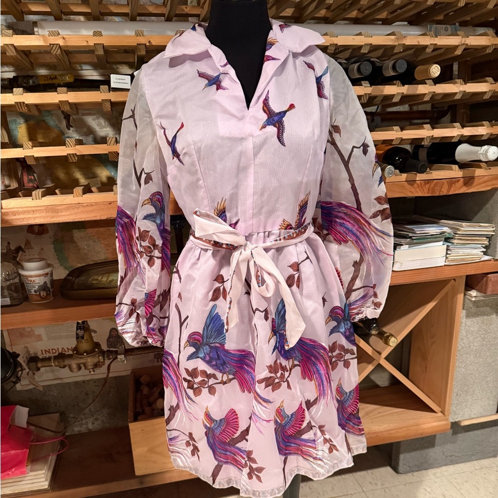 Vintage Handmade Bird Print Dress